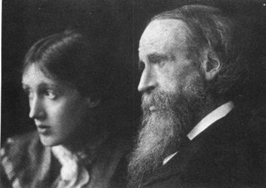 Virginia Woolf e seu pai, sir Leslie Stephen.