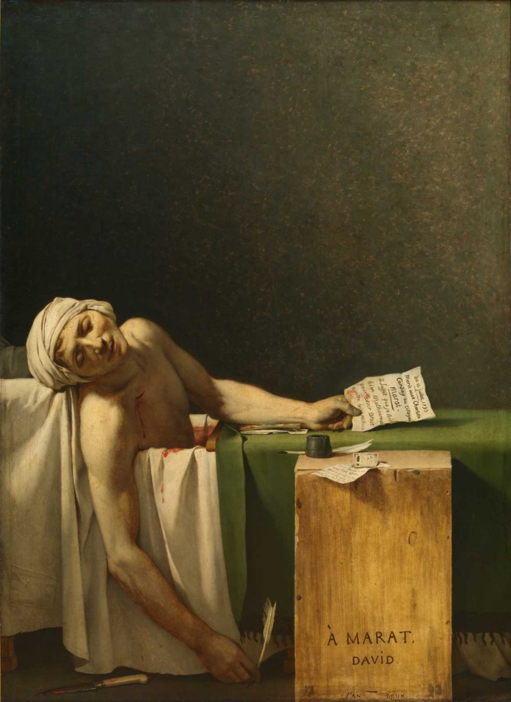 'A morte de Marat", pintura de Jacques-Louis David, 1793