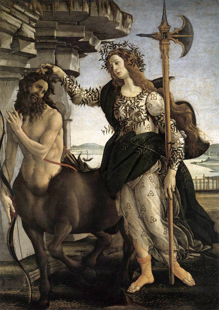 Sandro Botticelli, "Palas e o Centauro", c. 1482.